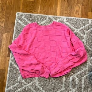 Hollister Hot pink checkered sweater